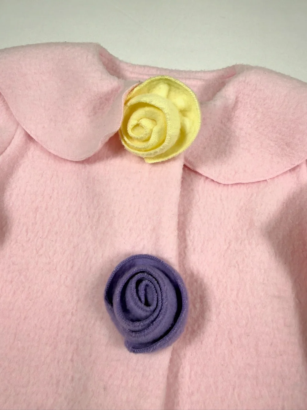 MACK‎ & CO Garden Jacket Baby Girl 18M Fleece Coat Cottagecore Rosette Collar